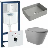 Комплект инсталляции GROHE Rapid SL 38772SH0 с унитазом Aqueduto CONE CON0130 и раковиной Aqueduto ESPIRAL ESP0430 (NW0488)
