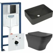 Комплект инсталляции GROHE Solido 38811KF0 с унитазом Aqueduto ESTETA EST0140 и раковиной Aqueduto ESPIRAL ESP0440 (NW0491)