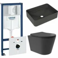 Комплект инсталляции GROHE Rapid SL NW0145/S с унитазом Aqueduto CONE Plus CONT0240 и раковиной Aqueduto ESPIRAL ESP0440 (NW0497)