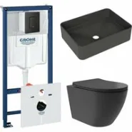 Комплект инсталляции GROHE Solido 38811KF0 с унитазом Aqueduto OVO Plus OVOT0240 и раковиной Aqueduto ESPIRAL ESP0440 (NW0499)