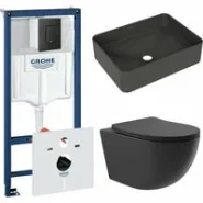 Комплект инсталляции GROHE Solido 38811KF0 с унитазом Aqueduto OVO OVO0140 и раковиной Aqueduto ESPIRAL ESP0440 (NW0503)