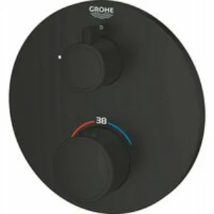 Внешняя часть термостата для душа GROHE Grohtherm с переключателем на 1 положение, матовый чёрный (1022122430) Внешняя часть термостата для душа GROHE Grohtherm с переключателем на 1 положение, матовый чёрный (1022122430)