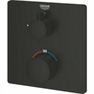 Внешняя часть термостата для душа GROHE Grohtherm с переключателем на 1 положение, матовый чёрный (1022152430) Внешняя часть термостата для душа GROHE Grohtherm с переключателем на 1 положение, матовый чёрный (1022152430)