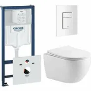 Комплект инсталляции GROHE 38772SH0 с унитазом Aquatek ЕВРОПА и сиденьем с микролифтом (NW0530)