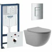 Комплект инсталляции GROHE Rapid SL 38775001 с унитазом Aqueduto OVO OVOT2130 и сиденьем с микролифтом (NW0543)