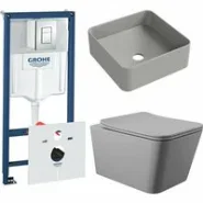 Комплект инсталляции GROHE Rapid SL 38775001 с унитазом Aqueduto MACIO MACT2130 и раковиной Aqueduto ESPIRAL ESP0330 (NW0564)