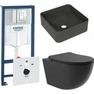 Комплект инсталляции GROHE Rapid SL 38775001 с унитазом Aqueduto OVO OVOT2140 и раковиной Aqueduto ESPIRAL ESP0340 (NW0568)