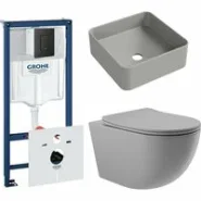 Комплект инсталляции GROHE Solido 38811KF0 с унитазом Aqueduto OVO OVOT2130 и раковиной Aqueduto ESPIRAL ESP0330 (NW0571)