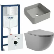 Комплект инсталляции GROHE Rapid SL 38772SH0 с унитазом Aqueduto OVO OVOT2130 и раковиной Aqueduto ESPIRAL ESP0330 (NW0577)