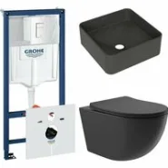 Комплект инсталляции GROHE Rapid SL 38772SH0 с унитазом Aqueduto OVO OVOT2140 и раковиной Aqueduto ESPIRAL ESP0340 (NW0580)