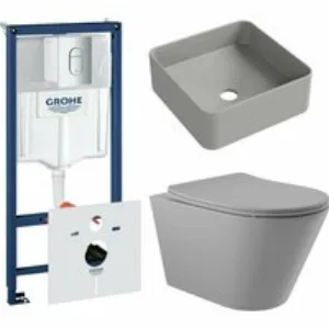 Комплект инсталляции GROHE Rapid SL NW0145/S с унитазом Aqueduto CONE CONT2130 и раковиной Aqueduto ESPIRAL ESP0330 (NW0581) Комплект инсталляции GROHE Rapid SL NW0145/S с унитазом Aqueduto CONE CONT2130 и раковиной Aqueduto ESPIRAL ESP0330 (NW0581)