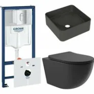 Комплект инсталляции GROHE Rapid SL NW0145/S с унитазом Aqueduto OVO OVOT2140 и раковиной Aqueduto ESPIRAL ESP0340 (NW0586)