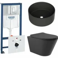 Комплект инсталляции GROHE Rapid SL 38775001 с унитазом Aqueduto CONE CONT2140 и раковиной Aqueduto ESPIRAL D400 ESP0140 (NW0590)