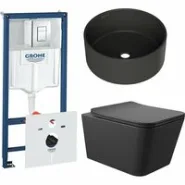 Комплект инсталляции GROHE Rapid SL 38775001 с унитазом Aqueduto MACIO MACT2140 и раковиной Aqueduto ESPIRAL D400 ESP0140 (NW0591)
