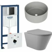 Комплект инсталляции GROHE Solido 38811KF0 с унитазом Aqueduto CONE CONT2130 и раковиной Aqueduto ESPIRAL D400 ESP0130 (NW0593)