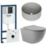 Комплект инсталляции GROHE Solido 38811KF0 с унитазом Aqueduto OVO OVOT2130 и раковиной Aqueduto ESPIRAL D400 ESP0130 (NW0595)