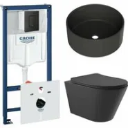 Комплект инсталляции GROHE Solido 38811KF0 с унитазом Aqueduto CONE CONT2140 и раковиной Aqueduto ESPIRAL D400 ESP0140 (NW0596)