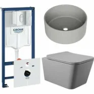 Комплект инсталляции GROHE Rapid SL NW0145/S с унитазом Aqueduto MACIO MACT2130 и раковиной Aqueduto ESPIRAL D400 ESP0130 (NW0606)