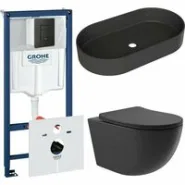 Комплект инсталляции GROHE Solido 38811KF0 с унитазом Aqueduto OVO OVOT2140 и раковиной Aqueduto ESPIRAL ESP0240 (NW0622)