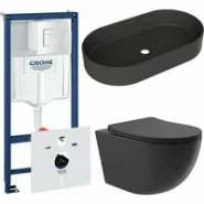 Комплект инсталляции GROHE Rapid SL 38772SH0 с унитазом Aqueduto OVO OVOT2140 и раковиной Aqueduto ESPIRAL ESP0240 (NW0628)