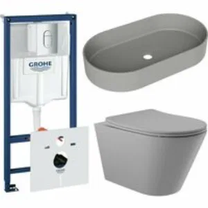 Комплект инсталляции GROHE Rapid SL NW0145/S с унитазом Aqueduto CONE CONT2130 и раковиной Aqueduto ESPIRAL ESP0230 (NW0629) Комплект инсталляции GROHE Rapid SL NW0145/S с унитазом Aqueduto CONE CONT2130 и раковиной Aqueduto ESPIRAL ESP0230 (NW0629)