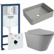 Комплект инсталляции GROHE Rapid SL 3 в 1 (NW0145/S) с унитазом Aqueduto CONE CONT2130 и раковиной Aqueduto ESPIRAL ESP0430 (NW0653)
