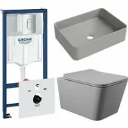 Комплект инсталляции GROHE Rapid SL 3 в 1 (NW0145/S) с унитазом Aqueduto MACIO MACT2130 и раковиной Aqueduto ESPIRAL ESP0430 (NW0654)
