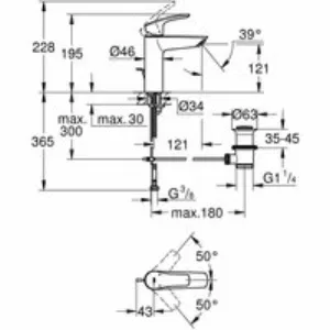 Смеситель для раковины GROHE Eurosmart, M-size, черный (233222433/U), уценненый товар Смеситель для раковины GROHE Eurosmart, M-size, черный (233222433/U), уценненый товар