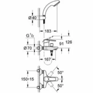 Смеситель для ванны GROHE Eurostyle, хром (33592000/U), уценненый товар Смеситель для ванны GROHE Eurostyle, хром (33592000/U), уценненый товар