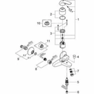 Смеситель для ванны GROHE Euroeco, хром (32743000/U1), уценненый товар Смеситель для ванны GROHE Euroeco, хром (32743000/U1), уценненый товар
