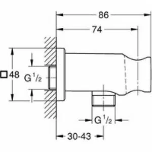Подключение для душевого шланга GROHE Rainshower с держателем ручного душа, холодный рассвет, глянец (26659GL0) Подключение для душевого шланга GROHE Rainshower с держателем ручного душа, холодный рассвет, глянец (26659GL0)