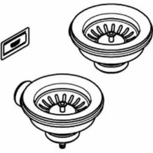 Сливной гарнитур GROHE для кухонной мойки, темный графит, матовый (40997AL0) Сливной гарнитур GROHE для кухонной мойки, темный графит, матовый (40997AL0)