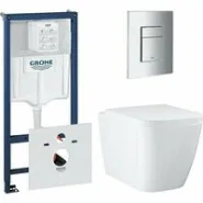 Комплект инсталляции GROHE Rapid SL 38775001 с унитазом GROHE Clova Ceramic Square и сиденьем с микролифтом (NW0659)