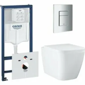 Комплект инсталляции GROHE Rapid SL 38775001 с унитазом GROHE Clova Ceramic Square и сиденьем с микролифтом (NW0659) Комплект инсталляции GROHE Rapid SL 38775001 с унитазом GROHE Clova Ceramic Square и сиденьем с микролифтом (NW0659)