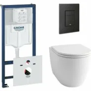 Комплект инсталляции GROHE Solido 38811KF0 с унитазом GROHE Clova Ceramic Oval и сиденьем с микролифтом (NW0664)