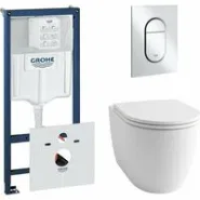 Комплект инсталляции GROHE Rapid SL 3 в 1 (NW0145/S) с унитазом GROHE Clova Ceramic Oval и сиденьем с микролифтом (NW0666)