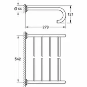 Полочка для полотенец GROHE Essentials Authentic, хром (40660001) Полочка для полотенец GROHE Essentials Authentic, хром (40660001)