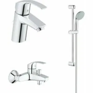 Готовый комплект для ванной комнаты GROHE Eurosmart, хром (124446) Готовый комплект для ванной комнаты GROHE Eurosmart, хром (124446)