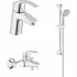Готовый комплект для ванной комнаты GROHE Eurosmart, хром (124446) Готовый комплект для ванной комнаты GROHE Eurosmart, хром (124446)