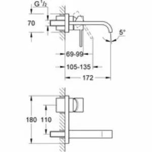 Внешняя часть смесителя для раковины GROHE Allure на 2 отверстия, вынос 172 мм, хром (19309000) Внешняя часть смесителя для раковины GROHE Allure на 2 отверстия, вынос 172 мм, хром (19309000)