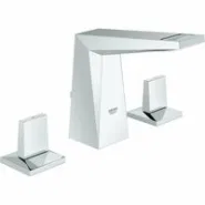 Смеситель для раковины GROHE Allure Brilliant на 3 отверстия, с донным клапаном и низким изливом, хром (20342000)