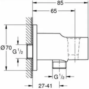 Набор для гигиенического душа скрытого монтажа GROHE BauFlow, хром (NH0001) Набор для гигиенического душа скрытого монтажа GROHE BauFlow, хром (NH0001)