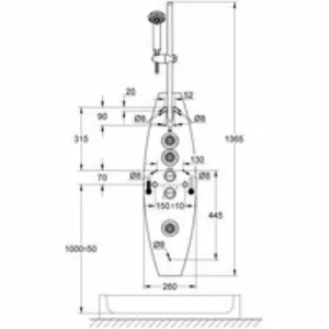 Душевая панель GROHE Aquatower 2000, настенный монтаж, хром (27017000) Душевая панель GROHE Aquatower 2000, настенный монтаж, хром (27017000)