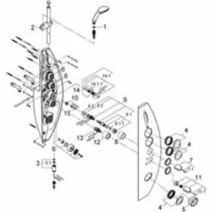 Душевая панель GROHE Aquatower 2000, настенный монтаж, хром (27017000) Душевая панель GROHE Aquatower 2000, настенный монтаж, хром (27017000)