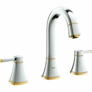 Смеситель для раковины GROHE Grandera на 3 отверстия, с донным клапаном и высоким изливом, хром/золото (20389IG0) Смеситель для раковины GROHE Grandera на 3 отверстия, с донным клапаном и высоким изливом, хром/золото (20389IG0)