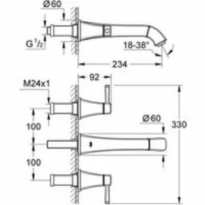 Внешняя часть смесителя для раковины GROHE Grandera, M-Size, хром (20415000) Внешняя часть смесителя для раковины GROHE Grandera, M-Size, хром (20415000)