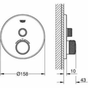 Внешняя часть термостата для душа GROHE Grohtherm SmartControl на 1 потребителя, хром (29118000) Внешняя часть термостата для душа GROHE Grohtherm SmartControl на 1 потребителя, хром (29118000)