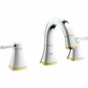Смеситель для раковины GROHE Grandera на 3 отверстия, с донным клапаном и низким изливом, хром/золото (20417IG0) Смеситель для раковины GROHE Grandera на 3 отверстия, с донным клапаном и низким изливом, хром/золото (20417IG0)