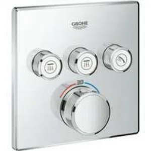 Внешняя часть термостата для душа GROHE Grohtherm SmartControl на 3 потребителя, хром (29126000) Внешняя часть термостата для душа GROHE Grohtherm SmartControl на 3 потребителя, хром (29126000)