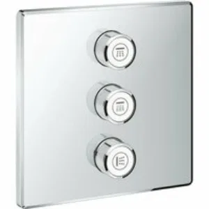 Внешняя часть переключателя потоков GROHE Grohtherm SmartControl на 3 положения, квадратная, хром (29127000) Внешняя часть переключателя потоков GROHE Grohtherm SmartControl на 3 положения, квадратная, хром (29127000)